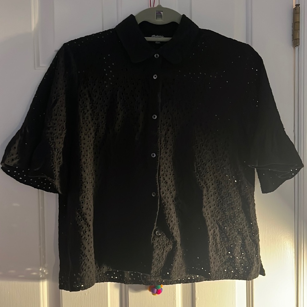 Eyelet Madewell Buttondown / Flutter Sleeve - image 1